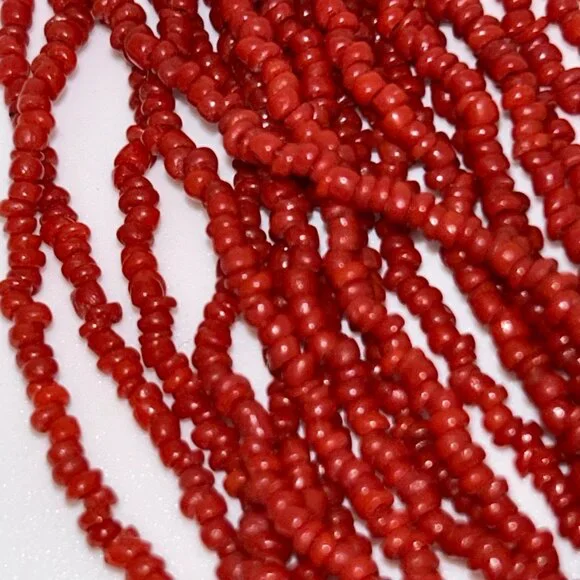 Vintage Coral Color Beaded Necklace With Ornate Metal Accents & Hook Clasp - Picture 8 of 11